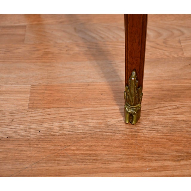 1910s Antique French Louis XV Walnut & Satinwood Inlay Small Coffee Table For Sale - Image 12 of 15