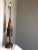 1950s Vintage Wood & Leather Column Table Lamp For Sale - Image 9 of 10