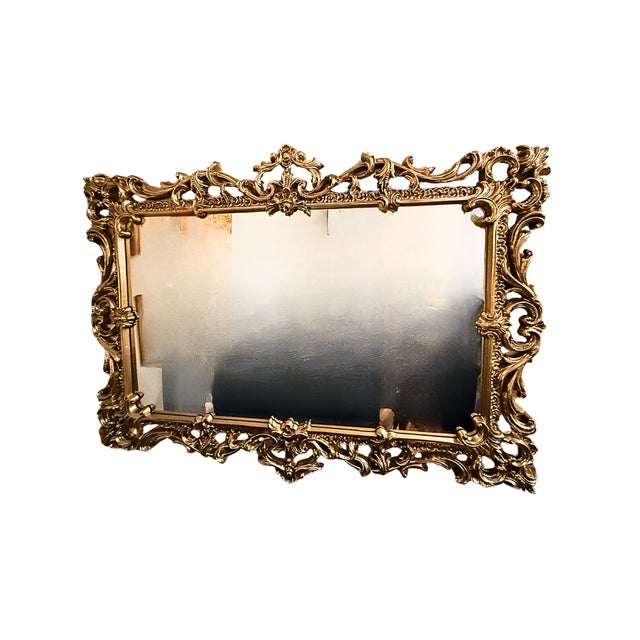 Rococo Stunning Vintage Rocco Revival Mirror**Large Ornate Gold Frame W/ Acanthus Scrollwork**OBO For Sale - Image 3 of 5