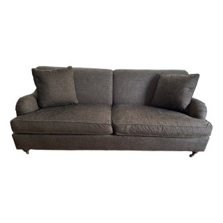 Baker Roll Arm Chenille Sofa For Sale