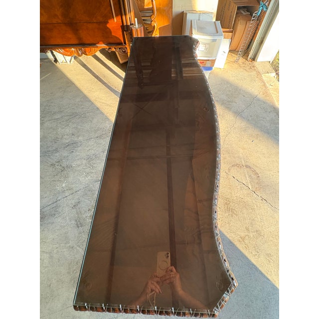 Queen Anne Intricately Carved Solid Mahogany Sofa Table Circa 2000 in Nashville For Sale - Image 3 of 3