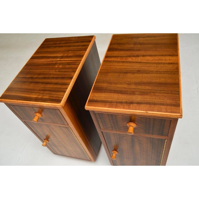 Wood Vintage Walnut Bedside Tables by Neil Morris, 1950s, Set of 2 For Sale - Image 7 of 11