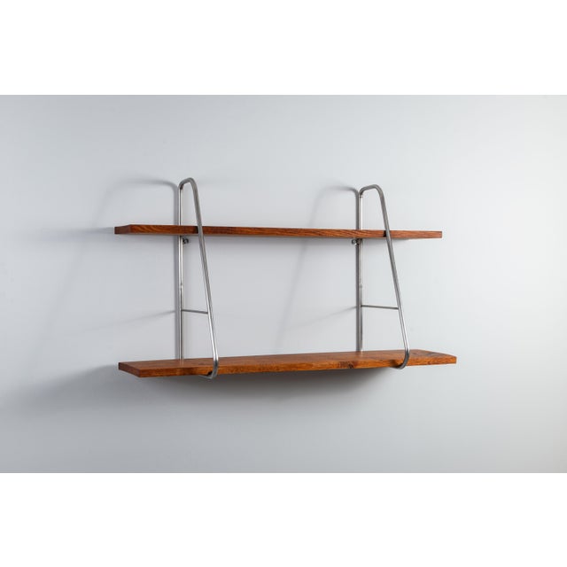 Mid-Century Modern Vintage Oak Wall Shelf, 1970s For Sale - Image 3 of 12