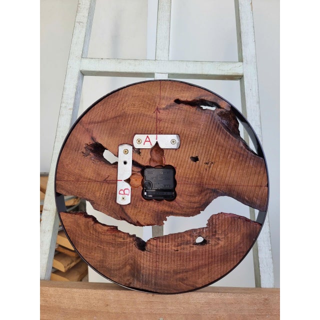 Traces of the River – One-of-a-Kind Handcrafted Driftwood Wall Clock For Sale - Image 10 of 16