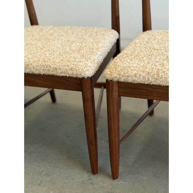 Brown 1950s Sculptural Walnut Dining Chairs - Set of Six For Sale - Image 8 of 18