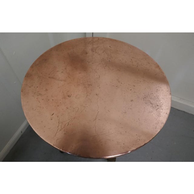 Wood Copper Topped Tavern Table or Occasional Table, 1930s For Sale - Image 7 of 9