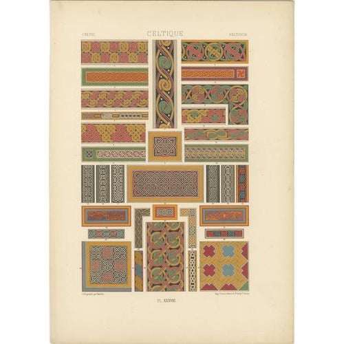 Late 19th Century After Albert Racinet, Medieval, Celtic & Renaissance Ornament, 1873, Chromolithographs, Set of 3 For Sale - Image 5 of 10