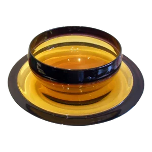 1980s Correia Handblown Glass Bowl & Platter Set- 2 Pieces