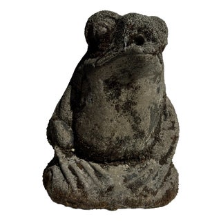 Small Balinese Limestone Frog Sculpture, 2000s For Sale