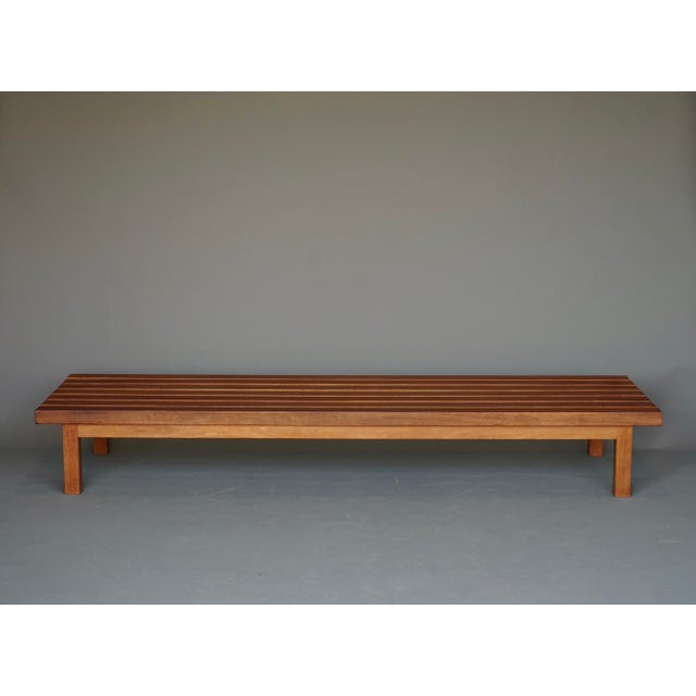 Mid-Century Slatted Teak Low Bench, 1960s For Sale - Image 13 of 18