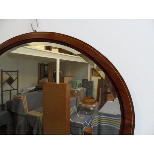Wood Antique Oval Mirror in Mahogany, 1890s For Sale - Image 7 of 8