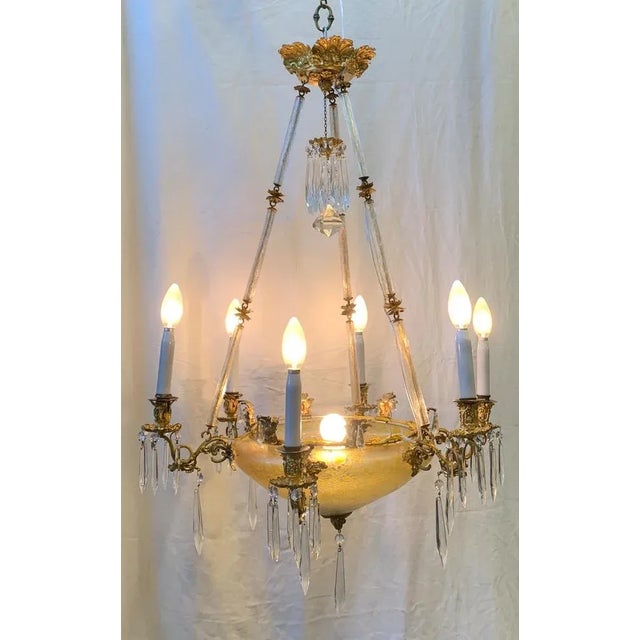 Austrian Acid Glass Chandelier, 1900s For Sale - Image 10 of 13