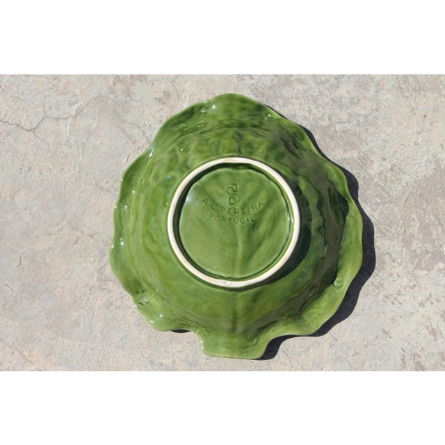 Green 1950s Cabbage Fruit Bowl, Earthenware, Portuguese For Sale - Image 8 of 13