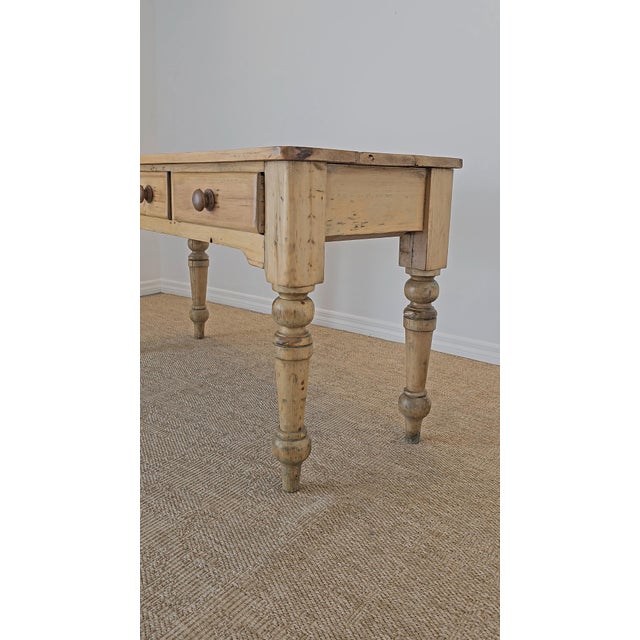 Antique English Pine Console Table or Desk For Sale - Image 13 of 15