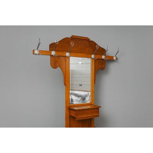 Art Nouveau Oak Wardrobe For Sale - Image 4 of 17