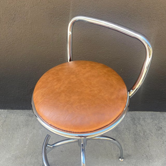 1990s Set of 4 Vintage Chrome Barstools For Sale In Los Angeles - Image 6 of 11