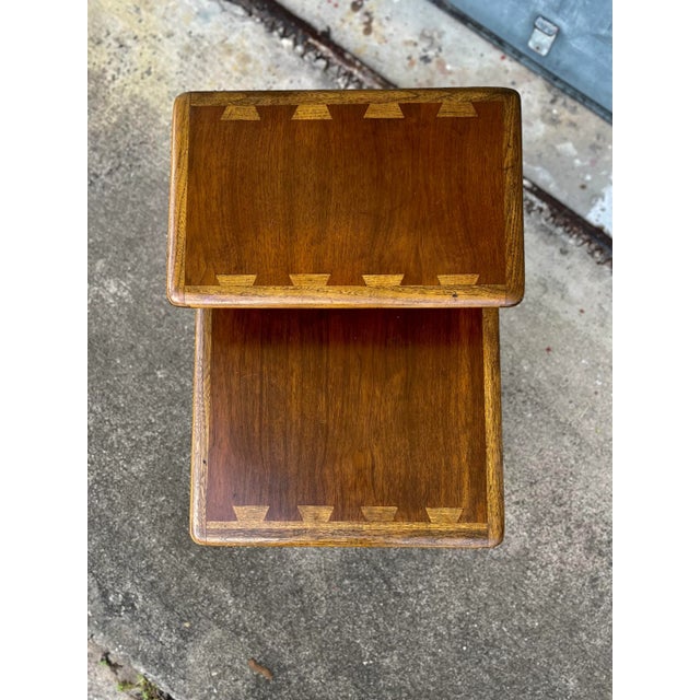 Wood Single Lane Acclaim Two-Tier Side Table For Sale - Image 7 of 13