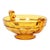 Art Deco fruit bowl or centerpiece made of amber-colored pressed glass—known as "Noémie"—from the Luxval series by Val...