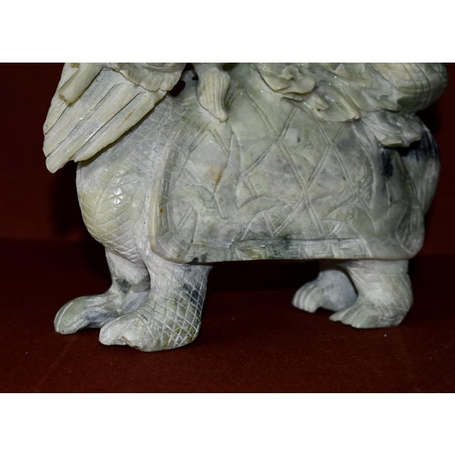 Chinese Vintage Jade Feng Shui Dragon Turtle Sculpture For Sale - Image 3 of 11