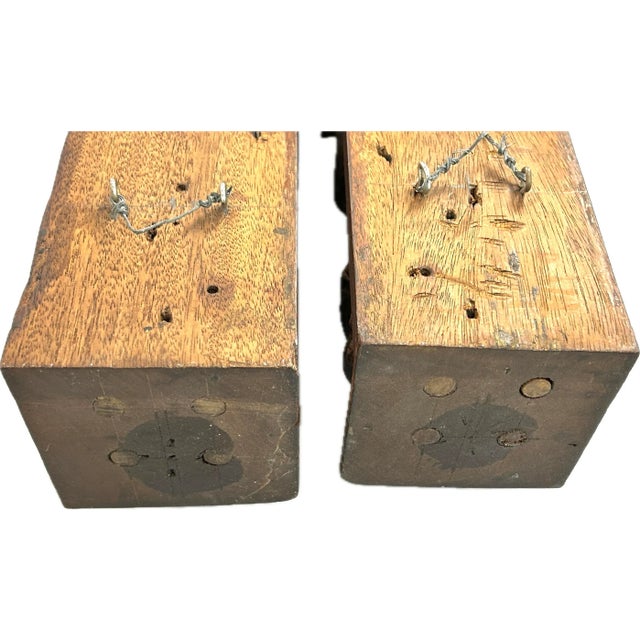 Brown Pair of Carved Wooden Architectural Fragments For Sale - Image 8 of 10