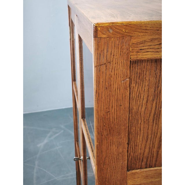 Bauhaus Czech Oak Glass Bookcase from a Baťa Factory, 1930s For Sale - Image 3 of 18