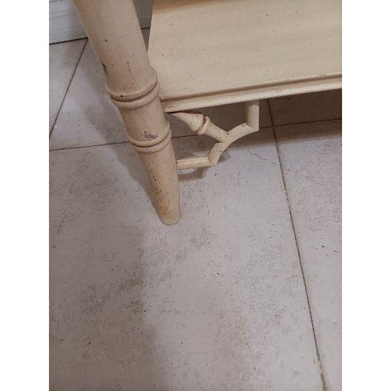 Hollywood Regency Style Allegro One Drawer Cream Wood Nightstand Faux Bamboo Style: Hollywood Regency Color: Cream...