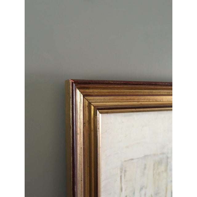 1979 Modernist 'Old Town Reverie' Vintage Swedish Semi-Abstract Street Scene Oil Painting, Framed For Sale - Image 4 of 11