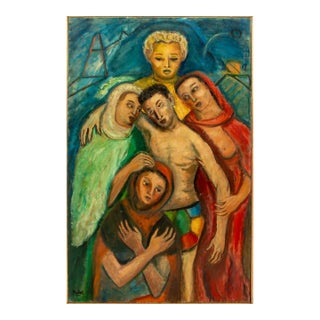 Thea Thalie "Everyman" Oil on Canvas For Sale