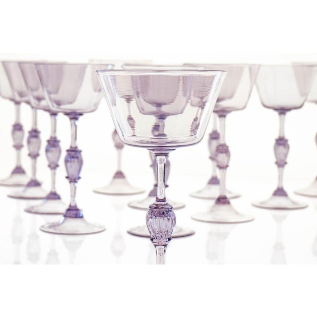 Cyclamen Murano Wine Glass from Cenedese, 1950s, Set of 12 For Sale - Image 10 of 18
