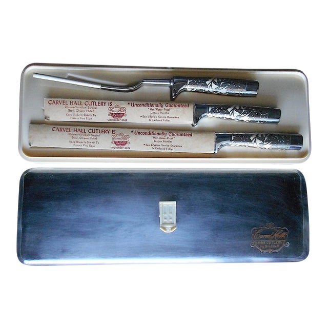 Vintage Mid 20th C. Carving Set-Chrome Plated Surgical Steel For Sale