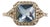 18k Gold Blue Topaz Diamond Ring Vintage For Sale
