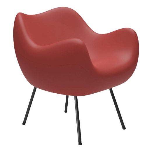 Rm58 Matt Red Polyethylene and Powder-Coated Steel Armchair by Vzor For Sale