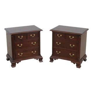 Pair of Stickley Cherry 3 Drawer Nightstands For Sale