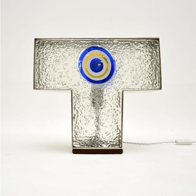 Vintage Italian Glass and Steel Table Lamp, 1960 For Sale - Image 9 of 9