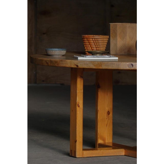 Mid-Century Swedish Round Pine Dining Table by Roland Wilhelmsson, 1960s For Sale - Image 14 of 18