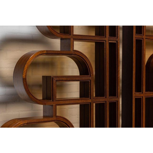 1970s Room Dividers in Walnut and Glass, Italy, 1970, Set of 4 For Sale - Image 5 of 18