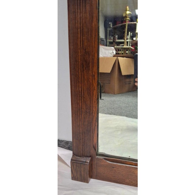 Late 19th Century 19th Century Eastlake Carved Oak Wall Mirror For Sale - Image 5 of 11