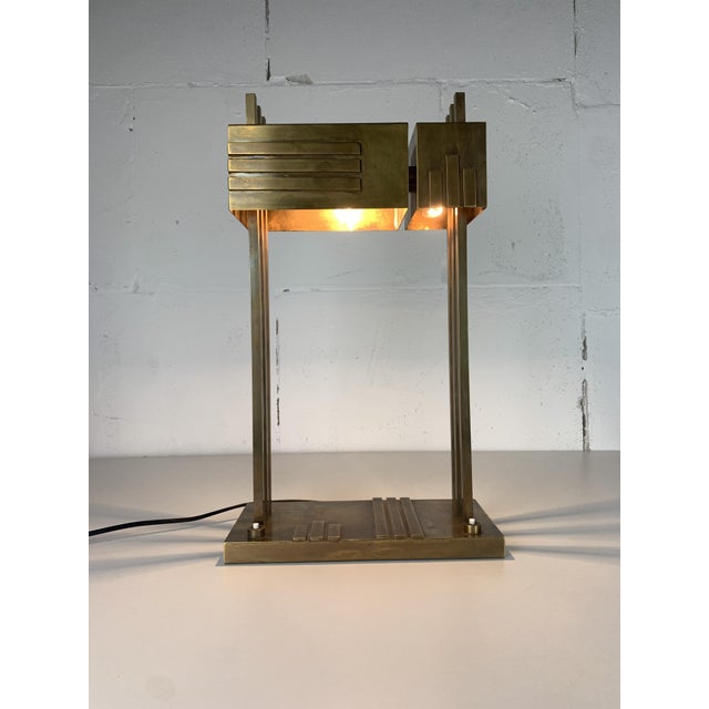 Bauhaus Art Deco Brass Lamp by Marcel Breuer, 1980s For Sale - Image 6 of 17