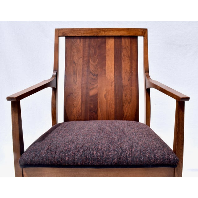 Lane Furniture Mid Century Modern Rosewood Walnut Chairs by Lane For Sale - Image 4 of 8