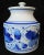 Wonderful vintage Italian blue & white art pottery ginger jar cannister with lid. The hand painted blue and white design...