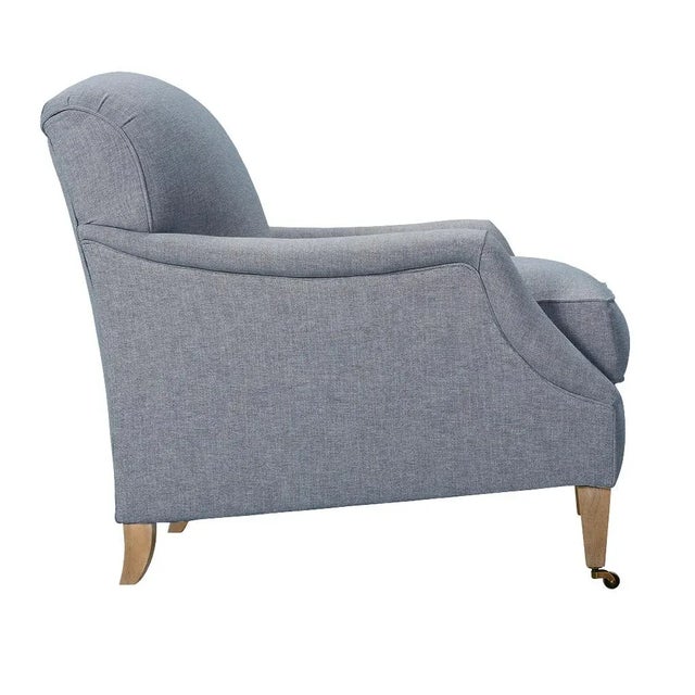 Alcott Chair, Slate Linen For Sale - Image 6 of 12