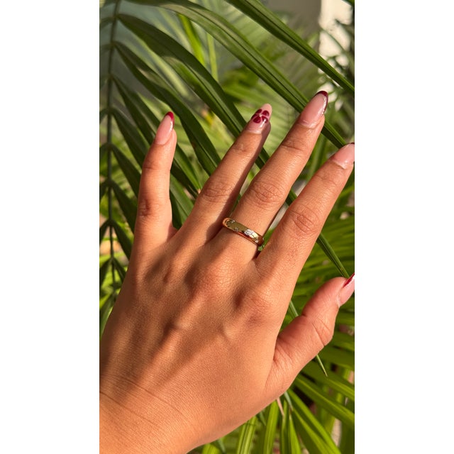 Diamond Studded Celestial Ring in 18kt Solid Yellow Gold Ring Size 3.5 For Sale - Image 4 of 13