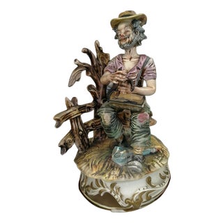 Statue of Man with Broken Umbrella from Capodimonte For Sale