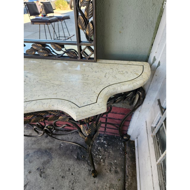 1980's Console Table With Mirror For Sale In Los Angeles - Image 6 of 9