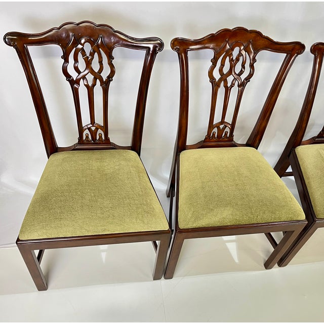 Brown Theodore Alexander Althorp Collection Pierced Back Chippendale Dining Chairs - Set of 10 For Sale - Image 8 of 18