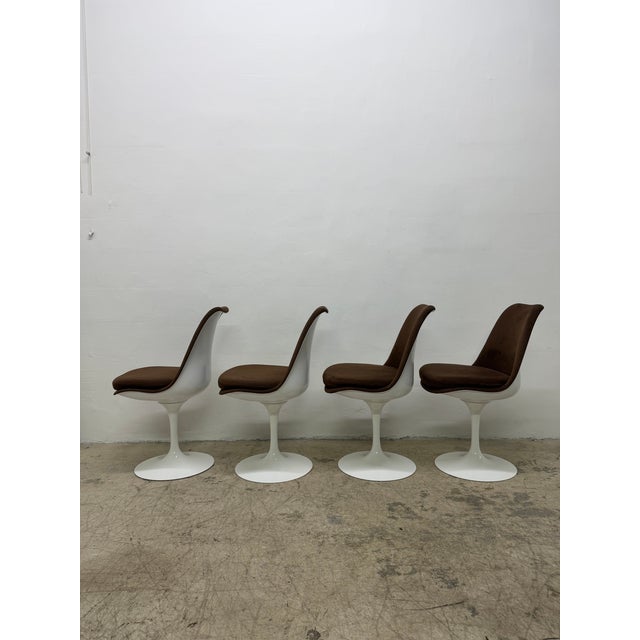Metal Eero Saarinen Fully Upholstered Tulip Side Chairs for Knoll - Set of Four For Sale - Image 7 of 17