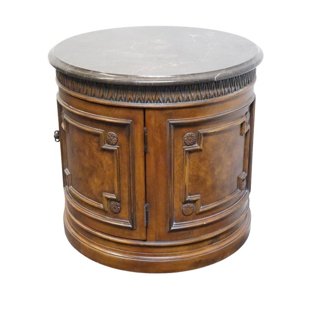DREXEL FURNITURE? 30" Round Accent Storage Table w. Granite Top 28" High 30.25" Wide 30.25" Deep We specialize in high end...