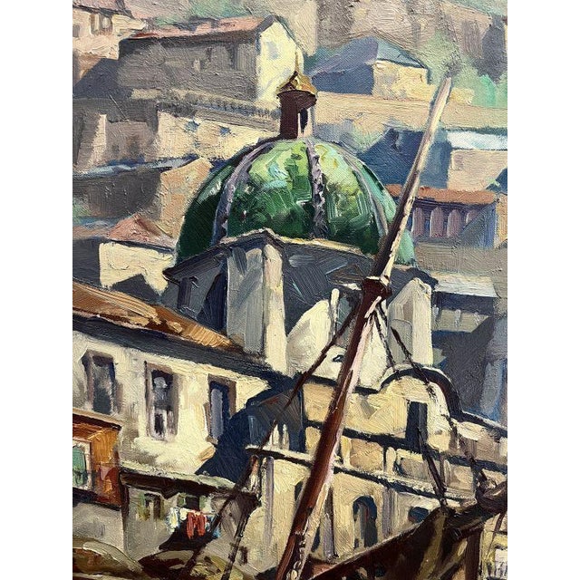 Mid-Century Modern Alfred Richter, Positano, 1960, Oil Painting on Canvas, Framed For Sale - Image 3 of 10