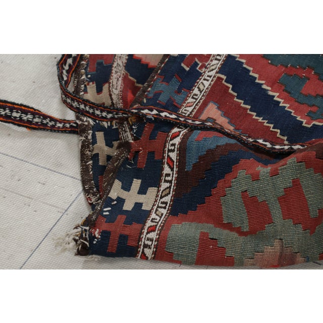 Tribal Antique Russian Tribal Bag Kilim With Geometric Patterns - Rug & Kilim For Sale - Image 3 of 8