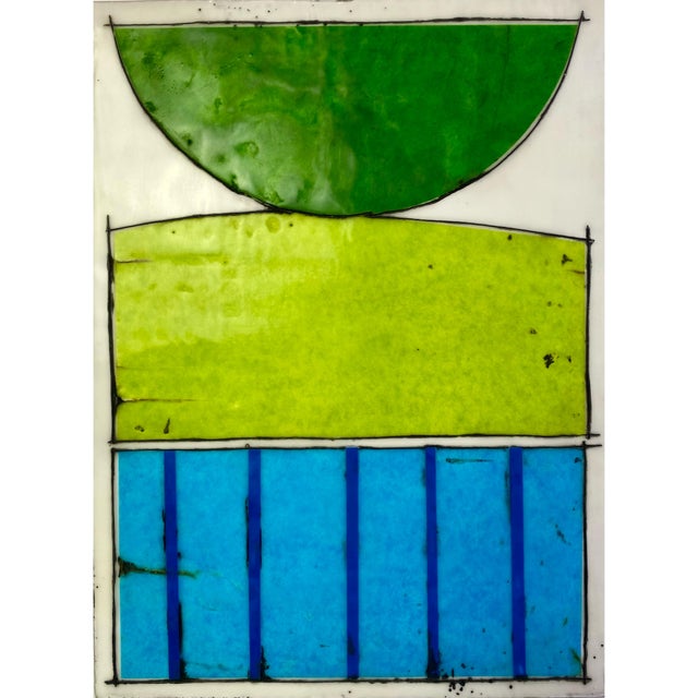 Contemporary Original Encaustic Mixed Media Installation by Gina Cochran - 9 Panels "Enjoy the Show" For Sale - Image 3 of 11